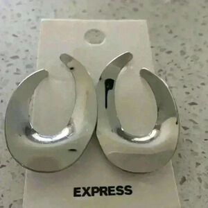 Express silver colored earrings